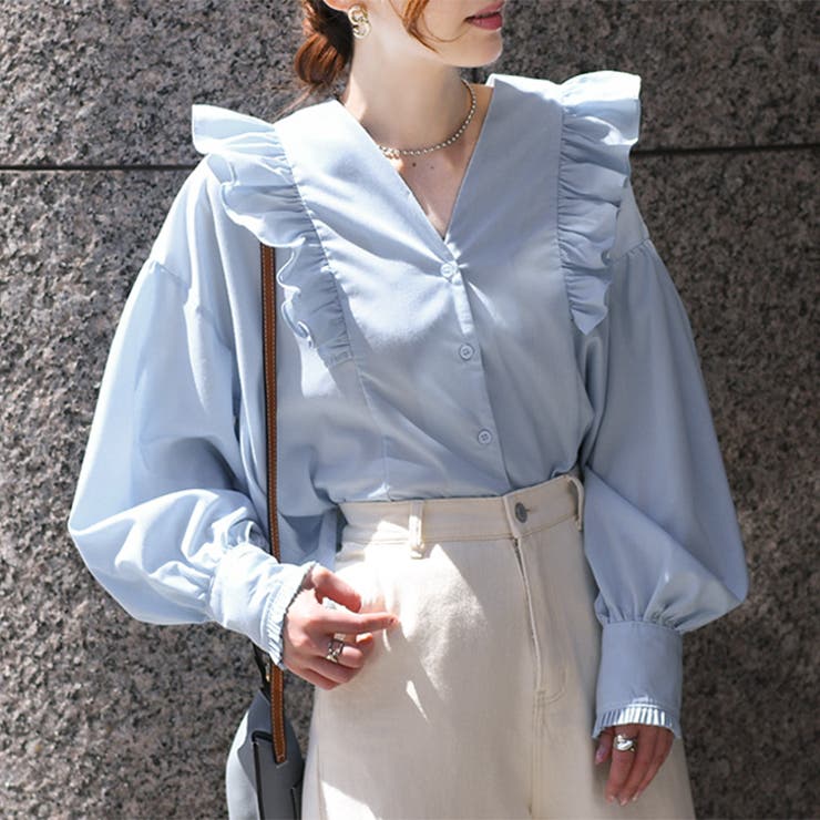 ROCHAS - ロシャス  シルクブラウス 長袖 38 ライトブルー /HK ■OS シャツ レディース ブラウス夏[品番：JOKW0014079]｜REAL STYLE