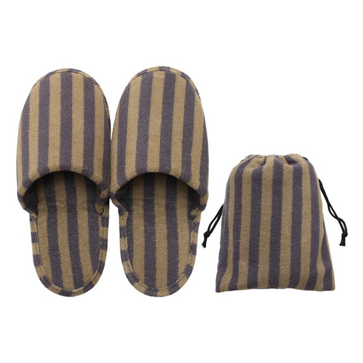 カーキ×グレー | 携帯スリッパ レディース 折りたたみ | REAL STYLE