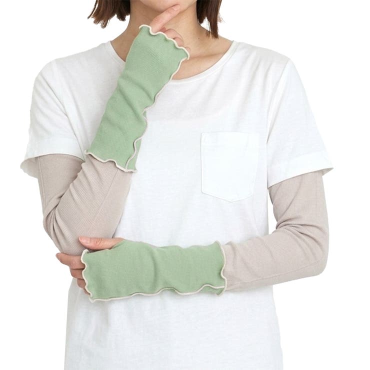 スモークグリーン | アームカバー uvカット 冷感 | REAL STYLE