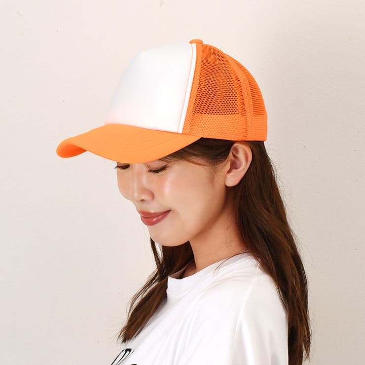 オレンジ×ホワイト | キャップ レディース メンズ | REAL STYLE