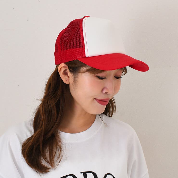 レッド×ホワイト | キャップ レディース メンズ | REAL STYLE