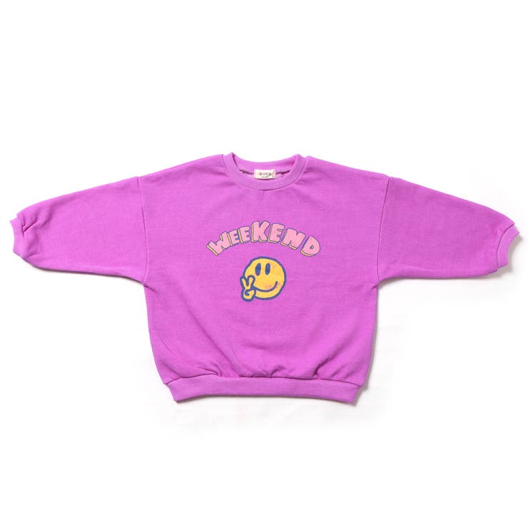 パープル | 【キッズ】ピーススマイルプリントスウェットプルオーバー キッズ トップス | REAL STYLE