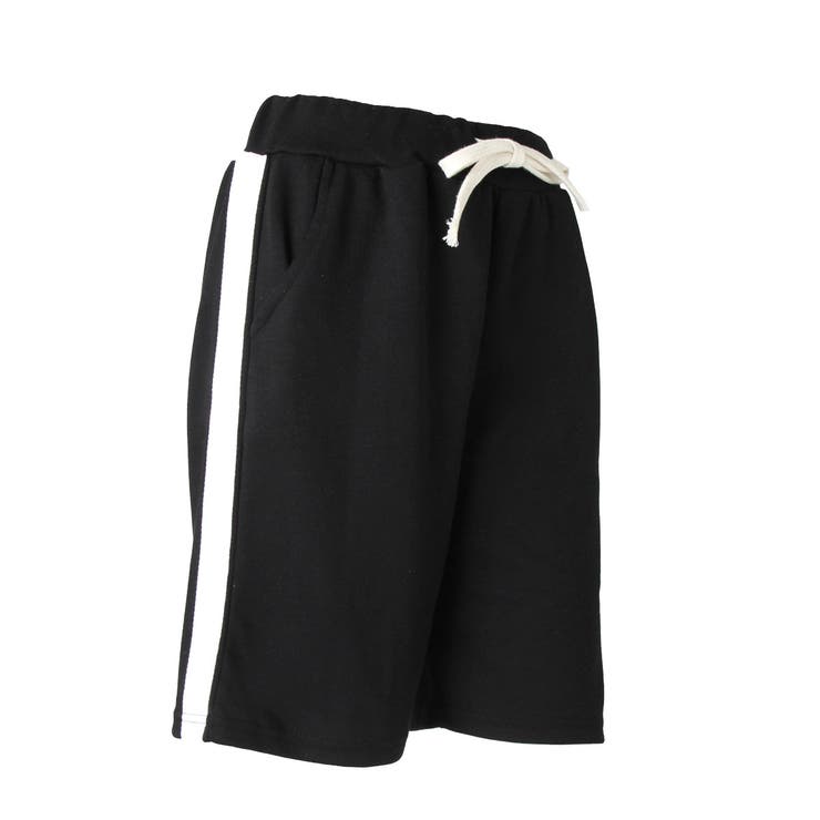 スウェットサイドライン入りハーフパンツ レディース パンツ