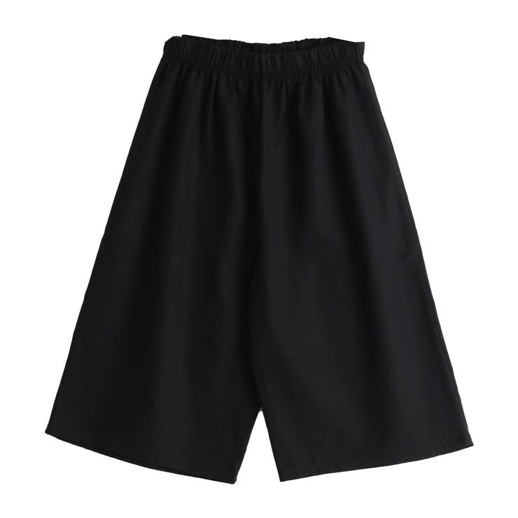 リネン混ウエストゴムハーフパンツ レディース ボトムス[品番