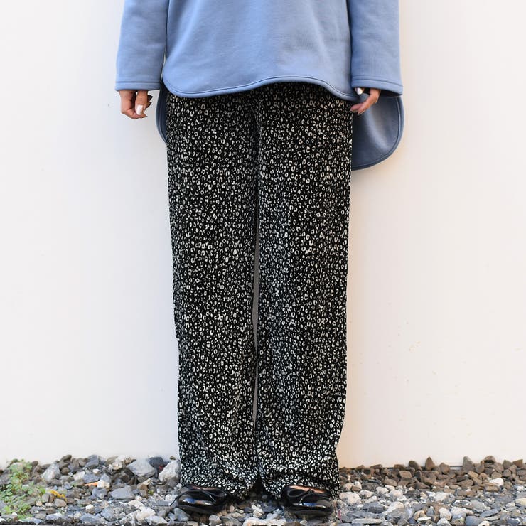 ハイウエストレオパード柄リブベロアパンツ レディース ボトムス[品番：JOKW0009706]｜REAL  STYLE（リアルスタイル）のレディースファッション通販｜SHOPLIST（ショップリスト）
