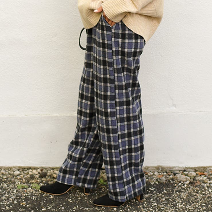 STUDIOUS MATURED チェックワイドパンツ 別注ノッチデザインTRワイドパンツ(1 GREY): THINGS THAT MATTER