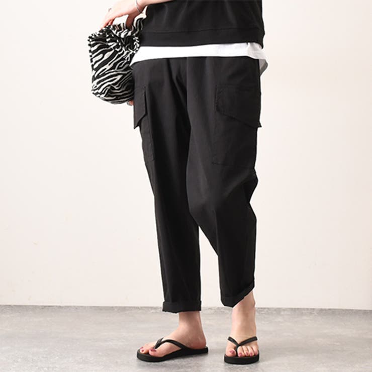 ジーフォアレディース 新作ゴルフパンツ ロングパンツ カーゴパンツ 春夏 セール・アウトレット】ストレッチ ワイドカーゴパンツ レディス
