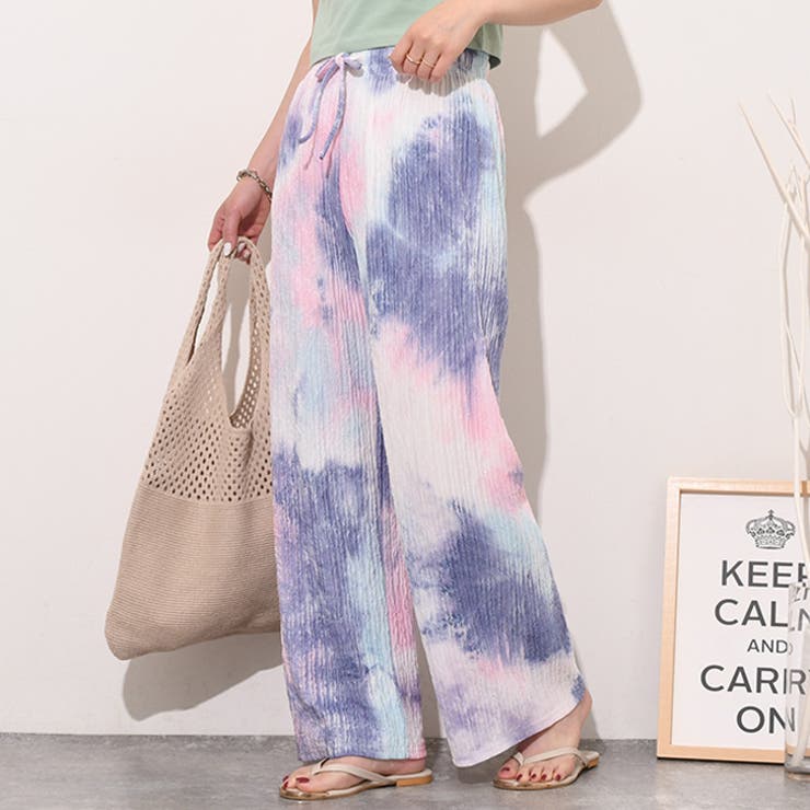 ピンク | ワイドパンツ レディース タイダイ柄 | REAL STYLE