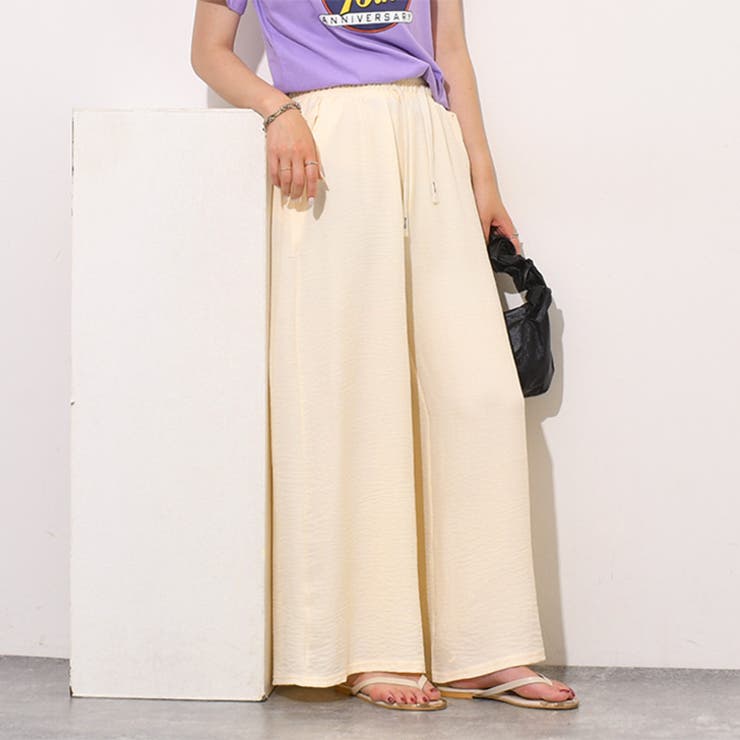 ライトベージュ | ワイドパンツ レディース 薄手 | REAL STYLE