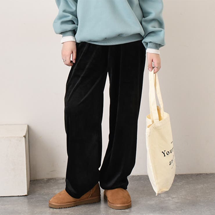 ワイドパンツ レディース ベロア[品番：JOKW0016257]｜REAL