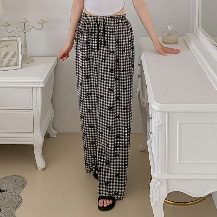 ブラック | ワイドパンツ レディース 丈長め | REAL STYLE