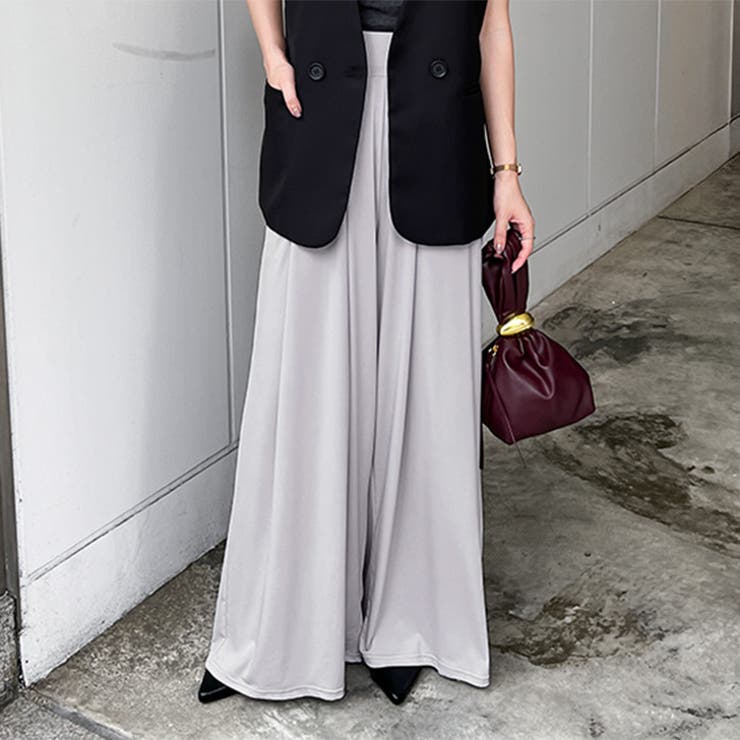 ライトグレー | ワイドパンツ レディース 夏 | REAL STYLE