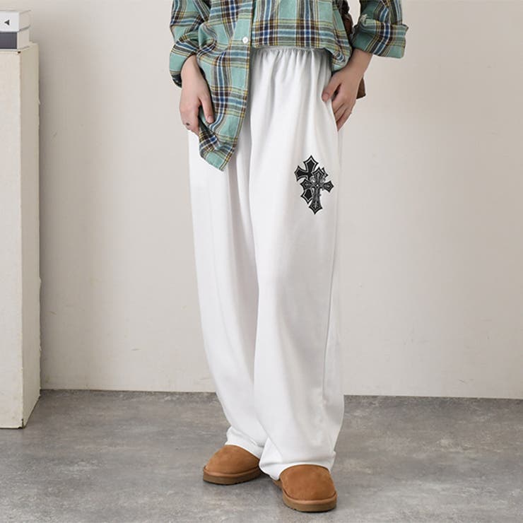 オフホワイト | スウェットパンツ レディース ワイドパンツ | REAL STYLE