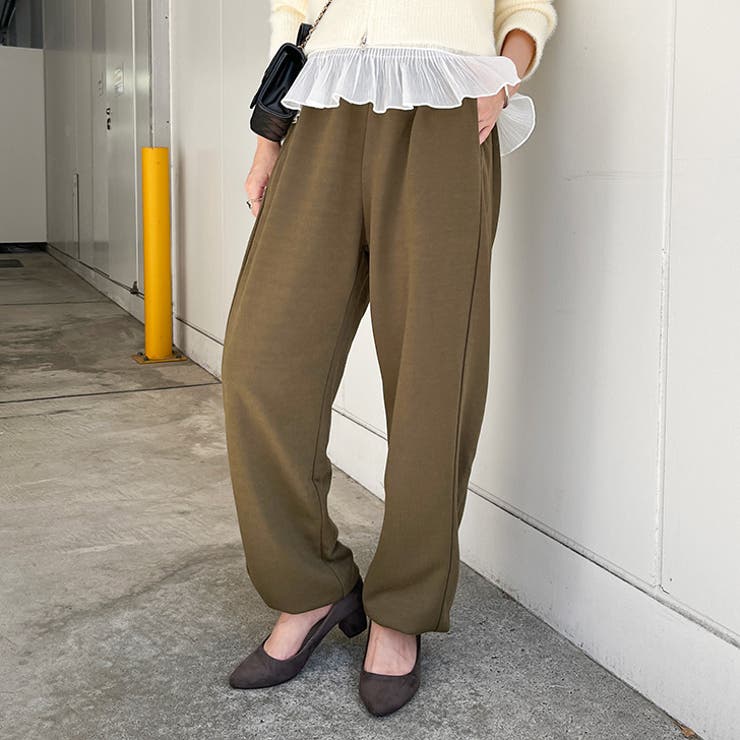 カーキブラウン | スウェットパンツ レディース ワイドパンツ | REAL STYLE