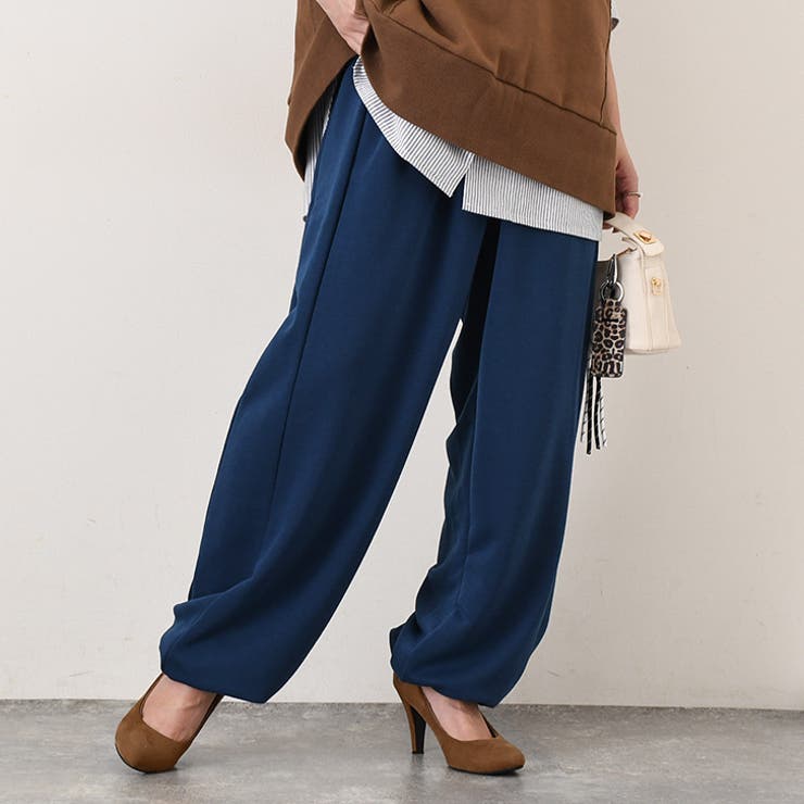 ネイビーブルー | スウェットパンツ レディース ワイドパンツ | REAL STYLE