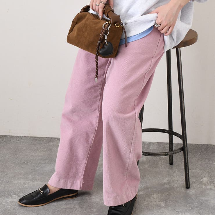 ダスティピンク | コーデュロイパンツ ワイドパンツ レディース | REAL STYLE