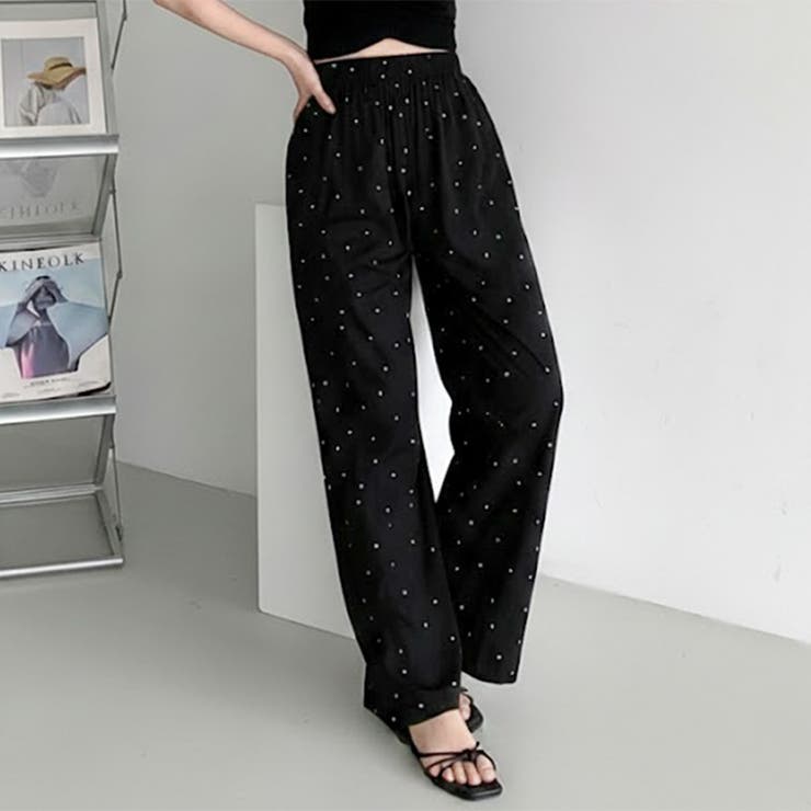 ブラック | ワイドパンツ レディース 春 | REAL STYLE