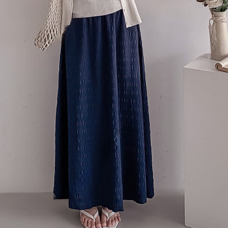 ネイビー | ロングスカート フレアスカート 春 | REAL STYLE