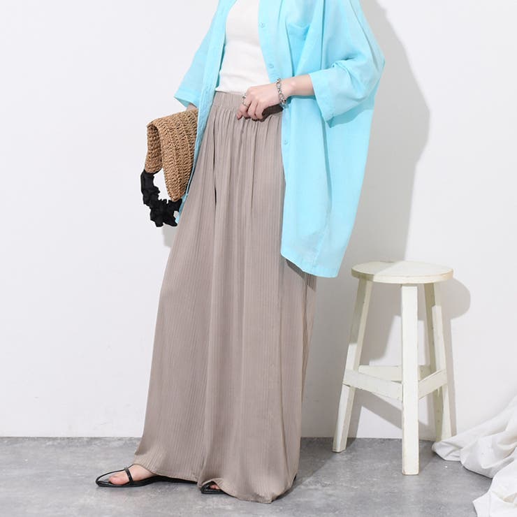 ベージュ | ワイドパンツ レディース きれいめ | REAL STYLE