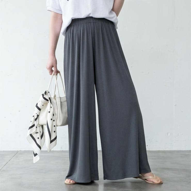 チャコール | ワイドパンツ レディース きれいめ | REAL STYLE