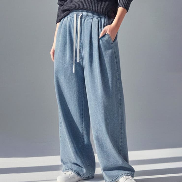 ライトブルー | デニムパンツ レディース ワイド | REAL STYLE