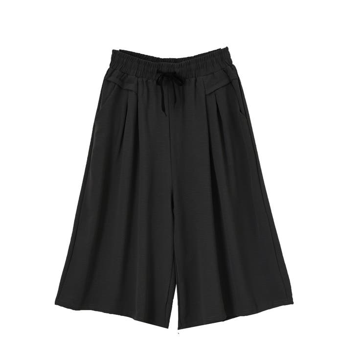 ブラック | ガウチョパンツ レディース ワイドパンツ | REAL STYLE