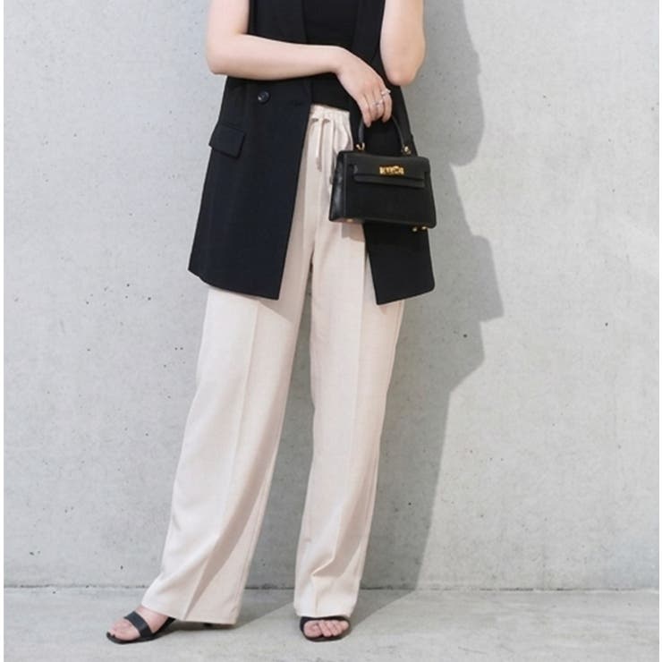 ライトベージュ | ワイドパンツ レディース ウエストゴム | REAL STYLE