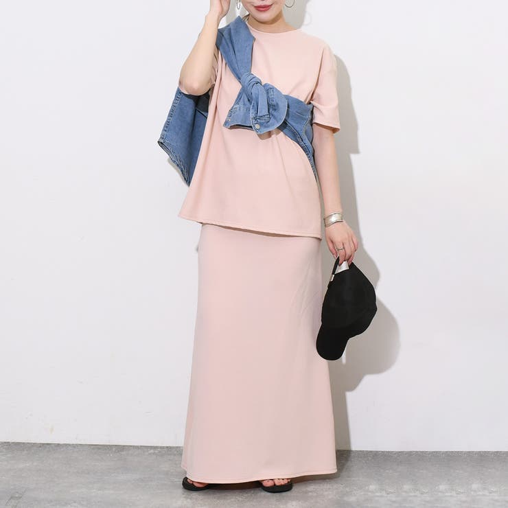 ピンクベージュ | セットアップ レディース 夏 | REAL STYLE