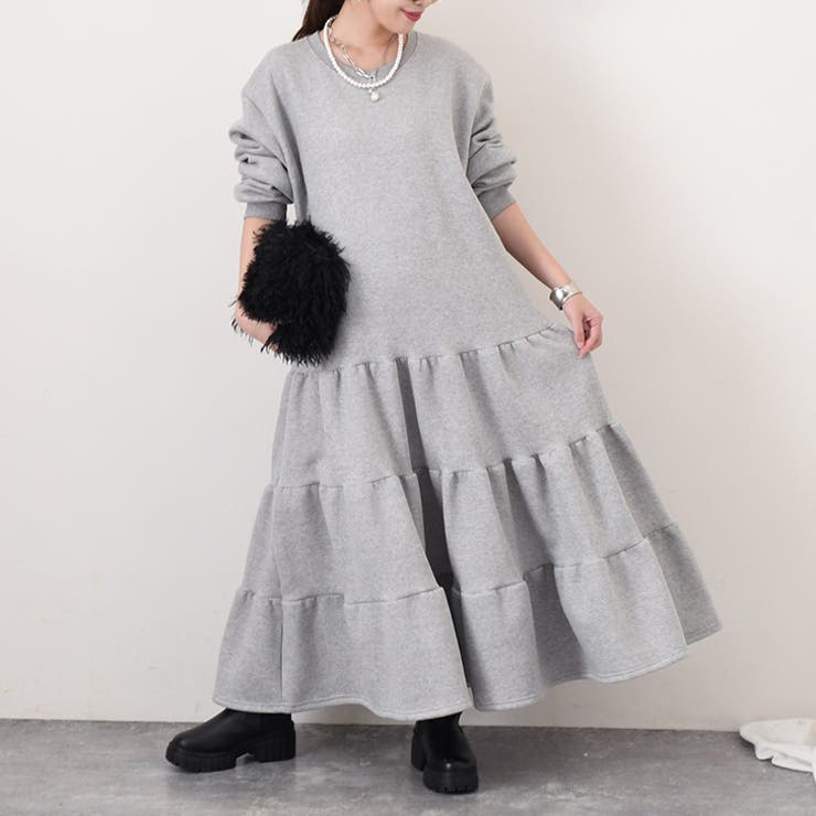 グレー(裏起毛) | ワンピース レディース 裏起毛 | REAL STYLE