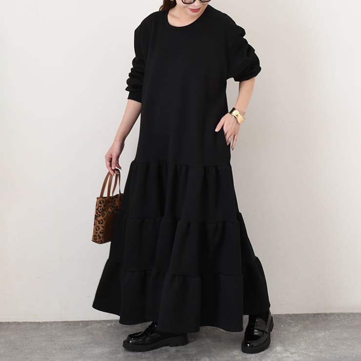 ブラック(裏起毛) | ワンピース レディース 裏起毛 | REAL STYLE