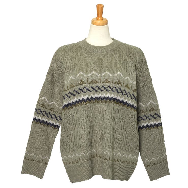 【極美品】ダブルアールエル　ニットジャケット　ノルディック　レディース　S 50%OFF】charming nordic knit～ﾁｬｰﾐﾝｸﾞﾉﾙﾃﾞｨｯｸﾆｯﾄ | flower／フラワー