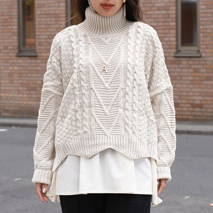 シャツレイヤードイレギュラーヘムタートルネックニット レディース ゆったり 品番 Jokw Real Style リアルスタイル の レディースファッション通販 Shoplist ショップリスト