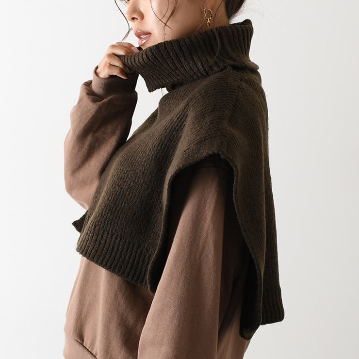 ミュベール　つけ襟＆つけ袖付き　ニット 付け襟 ニット タートルネック[品番：JOKW0011115]｜REAL STYLE