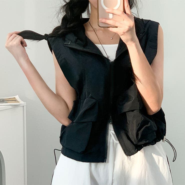 ブラック | ベスト レディース 薄手 | REAL STYLE