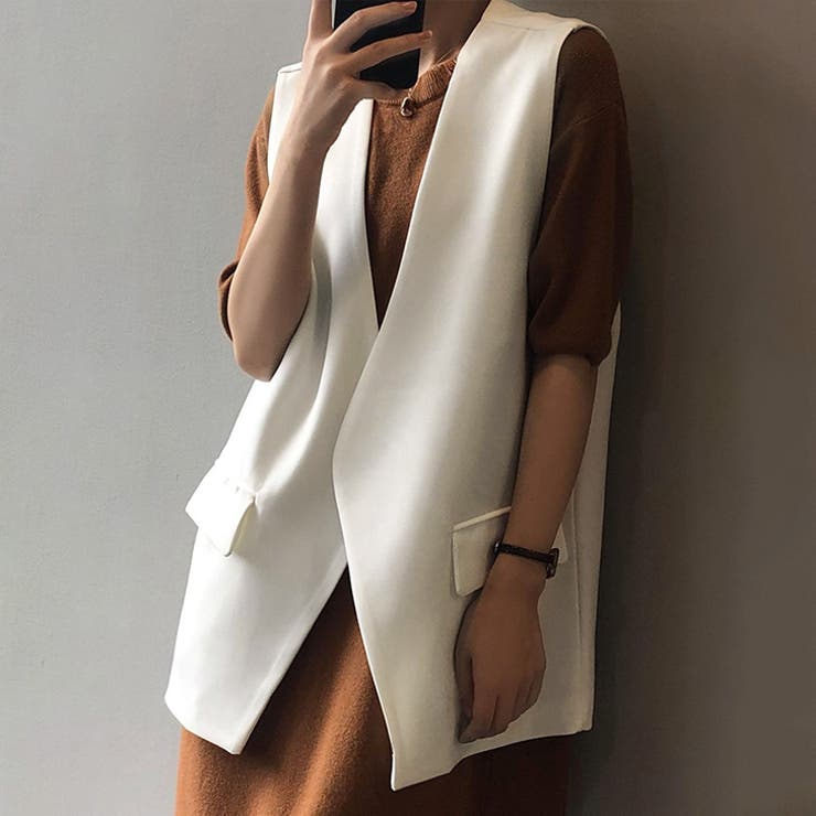 オフホワイト | ジレ レディース ベスト | REAL STYLE