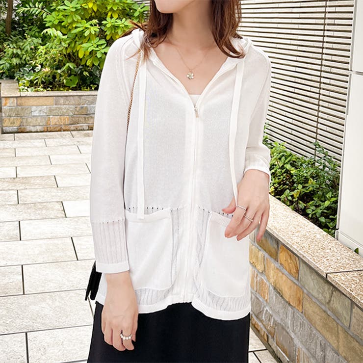 アイボリー | ニット パーカー レディース | REAL STYLE