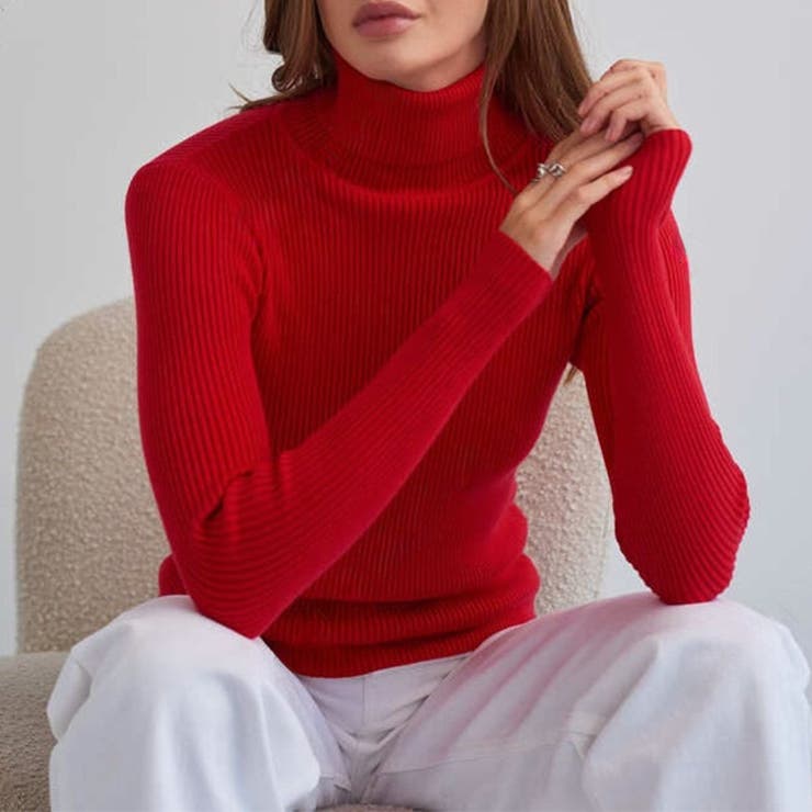 レッド | ニット レディース 長袖 | REAL STYLE