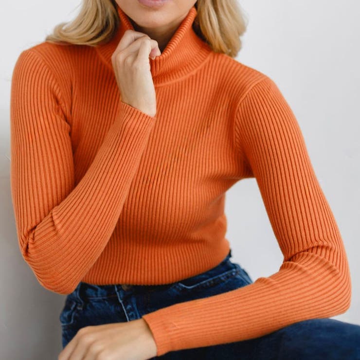 オレンジ | ニット レディース 長袖 | REAL STYLE