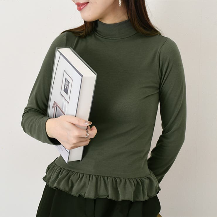 カーキ | カットソー レディース 裾フリル | REAL STYLE