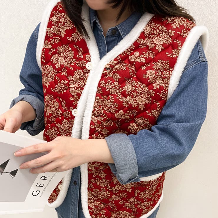 レッド | ハルモニチョッキ おしゃれ ベスト | REAL STYLE