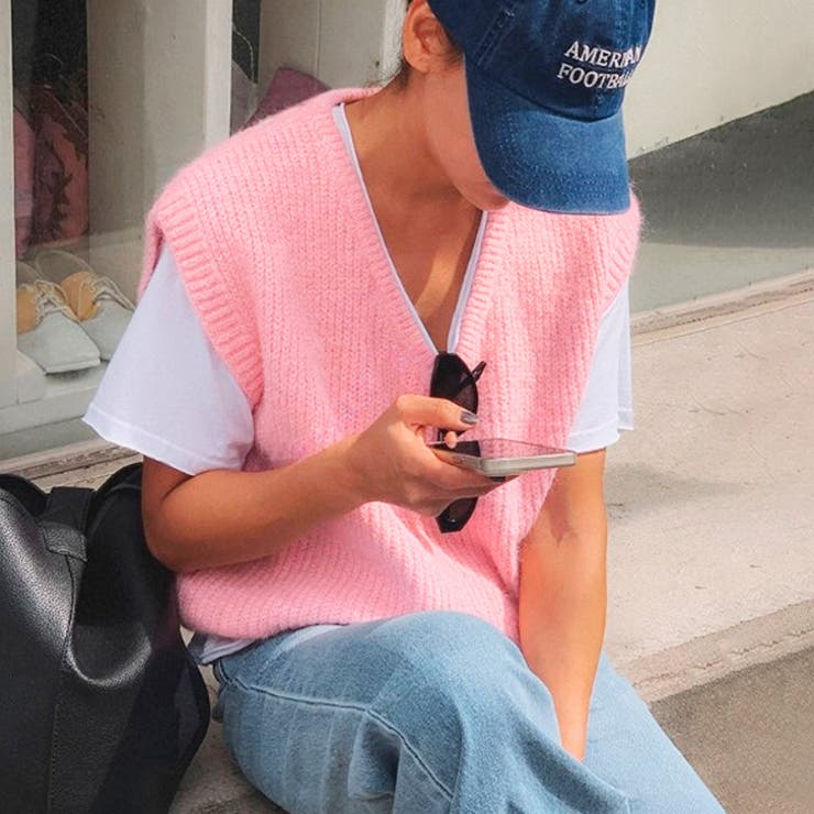 ピンク | ベスト ニット レディース | REAL STYLE