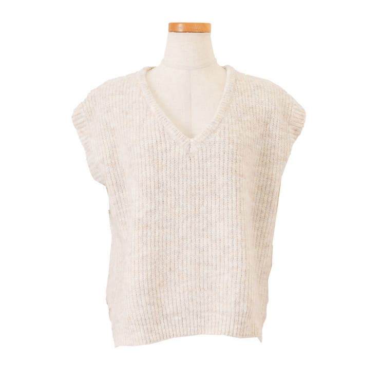 ライトベージュ | ベスト ニット レディース | REAL STYLE