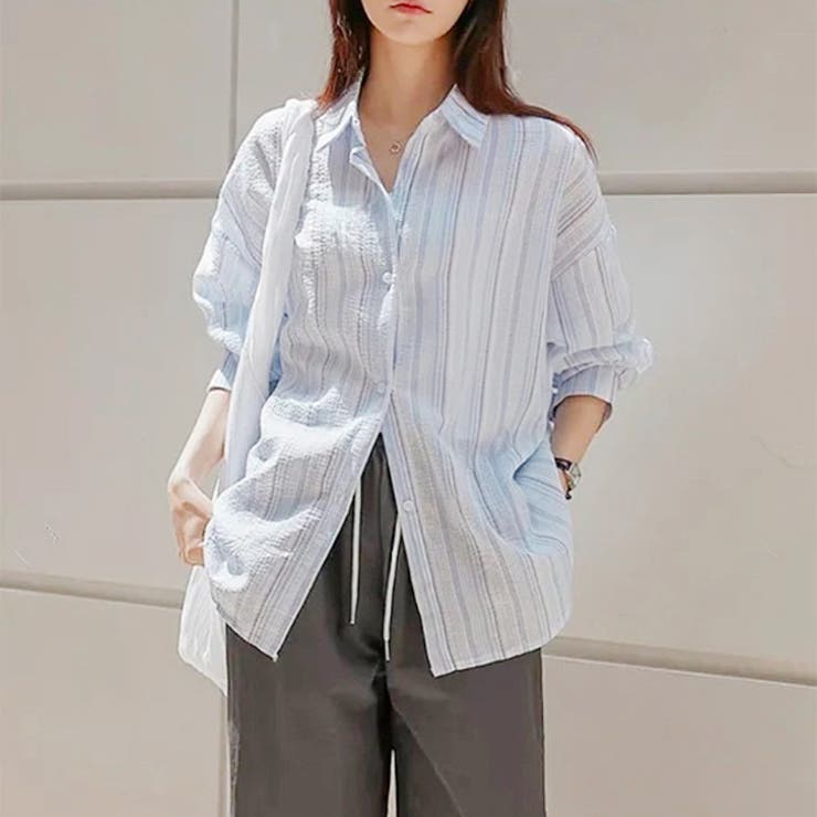 ブルー | シャツ レディース 長袖 | REAL STYLE