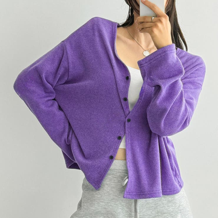 パープル | カーディガン レディース 秋 | REAL STYLE