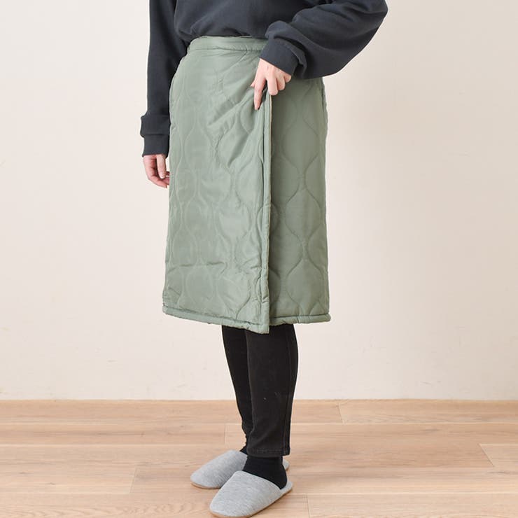 巻きスカート 防寒 キルティング[品番：JOKW0018034]｜REAL STYLE