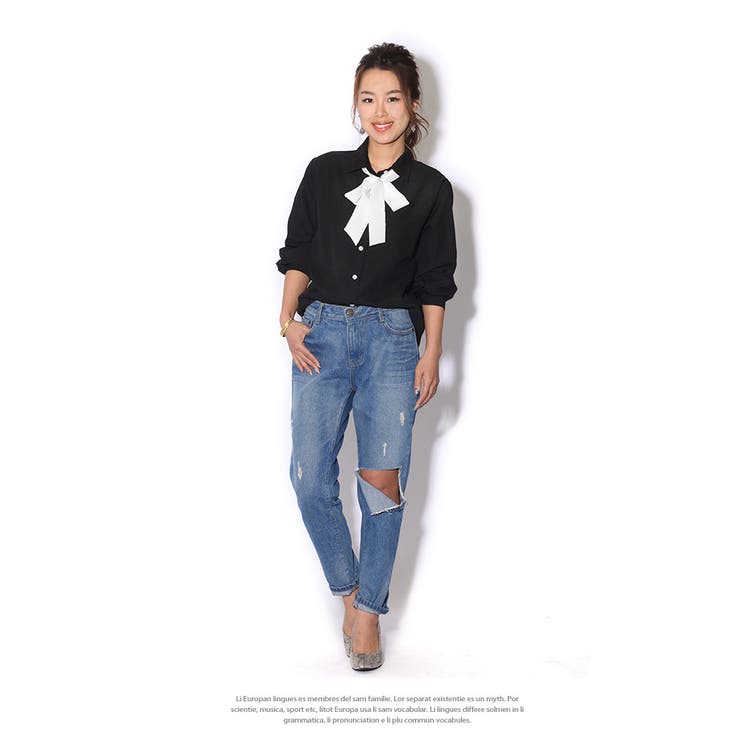 Rady 大人気完売‼️バイカラーボウタイブラウス Rady - Rady 大人気完売‼️バイカラーボウタイブラウスの通販 by DAISY