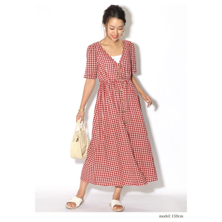 じゅん⭐️新品未使用⭐️ギンガムうさぎが可愛い⭐️ロングワンピース 大きいサイズ ギンガムチェックロングワンピース 通販【ニッセン】