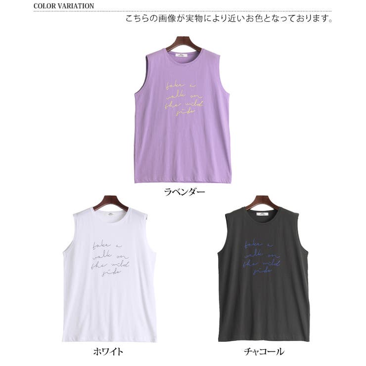 ノースリーブ手書き風ロゴプリントカットソー レディース シンプル 品番 Jokw Real Style リアルスタイル のレディースファッション通販 Shoplist ショップリスト