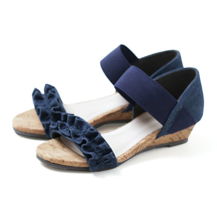 4195デニムcl | キッズサンダル コルク巻き ゴムストラップ | welleg