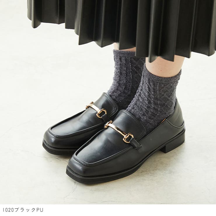 パンプス レディースシューズ モカシン ボア ファー ぺたんこ ...